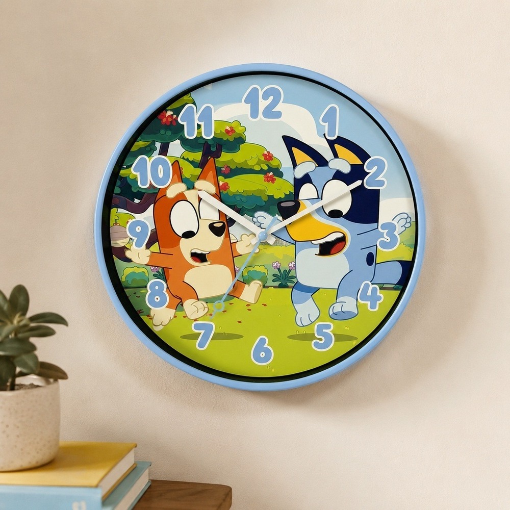 Bluey‎ and Bingo Analog Wall Clock Kids Nursery Playroom Decor BLY1016BX New